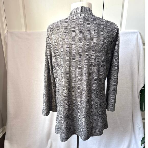 Eileen Fisher Open Front Gray Silk Organic Linen Cardigan Sweater Size XSMALL - Picture 3 of 9